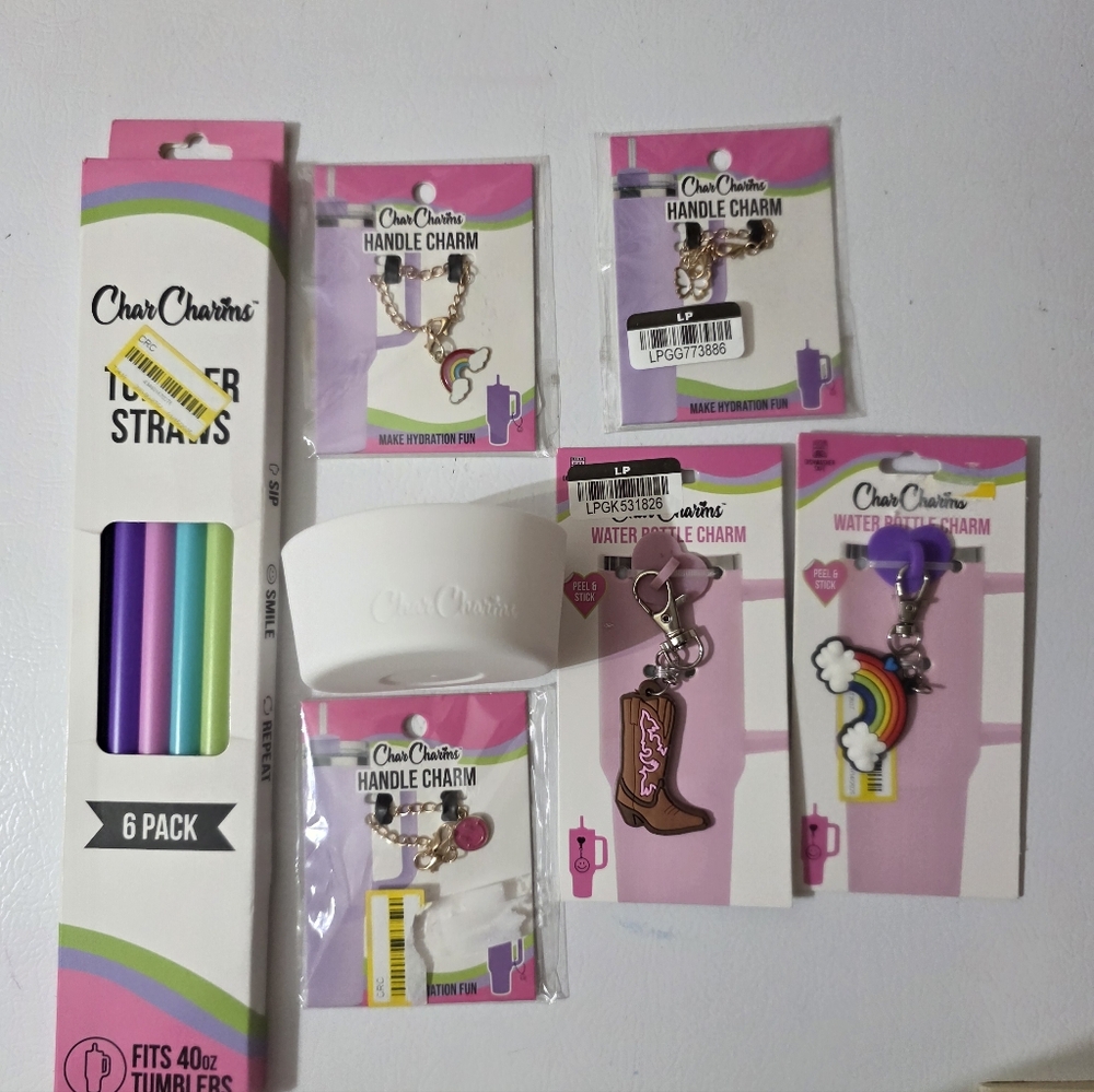 NWT Char Charms Boot Charm Straw Set for Stanley